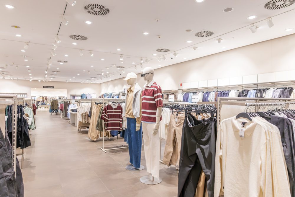 Dział męski w sklepie H&M w M1 Czeladź