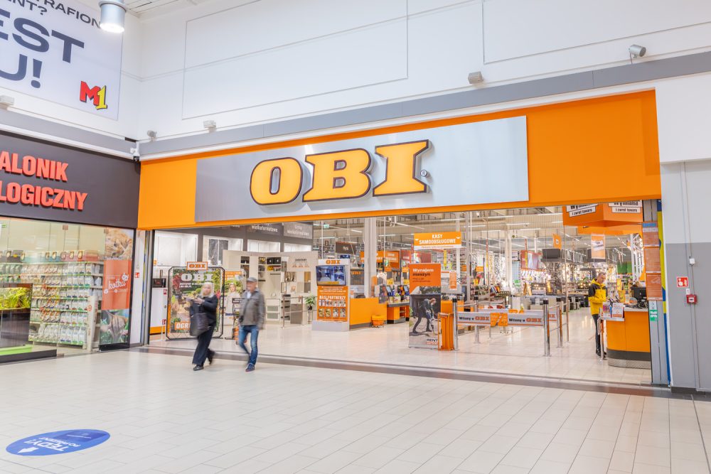 Wejście do sklepu OBI w M1 Czeladź