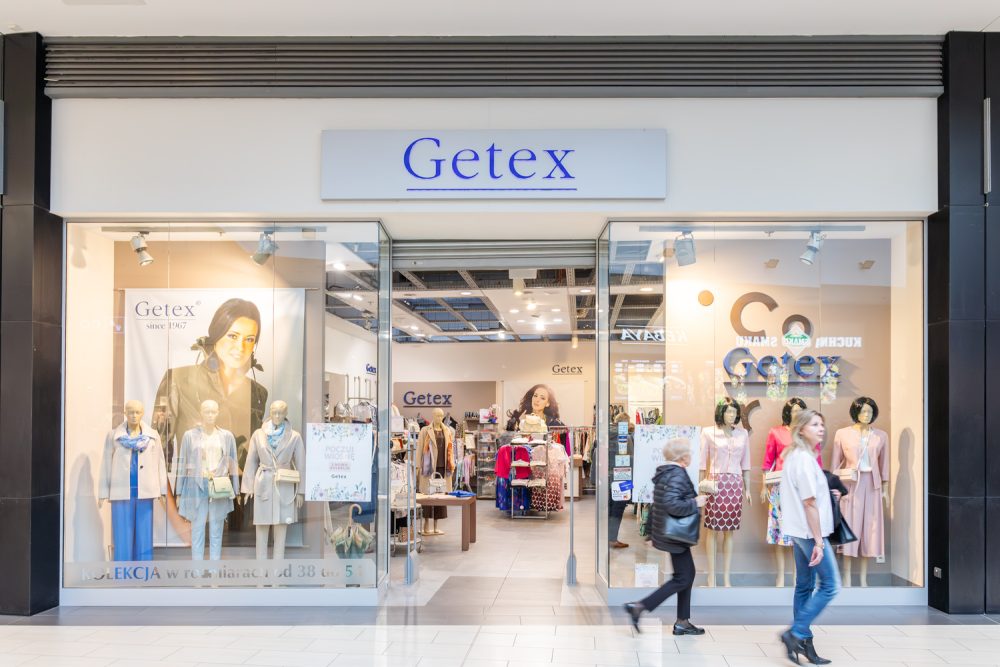 Witryna sklepu Getex w M1 Czeladź