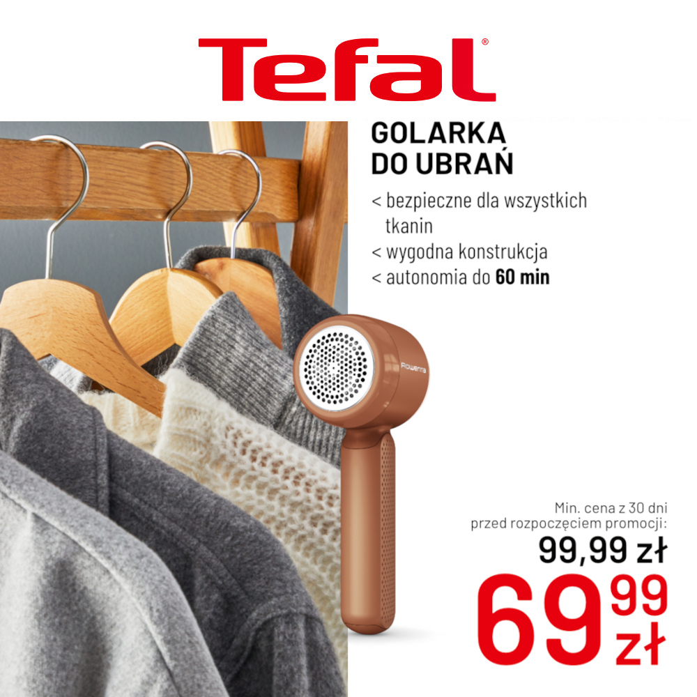 Zdjęcie produktowe golarki do ubrań Tefal objętej wiosenną promocją cenową.
