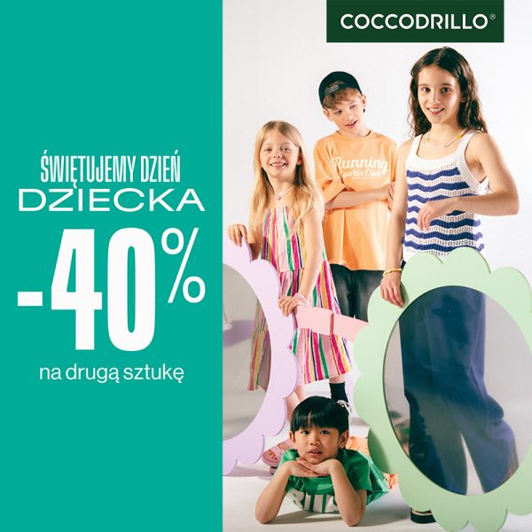 grafika promocyjna Coccodrillo -40% na drugą sztukę z okazji Dnia Dziecka