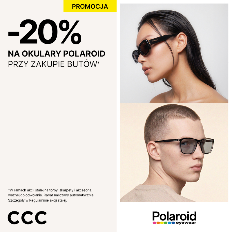Promocja marki CCC. Promocja na okulary polaroid przy zakupie butów.